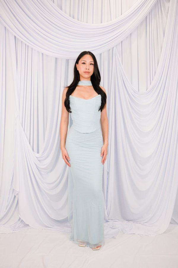 Hallie Bluebell Strapless Corset and Maxi Skirt