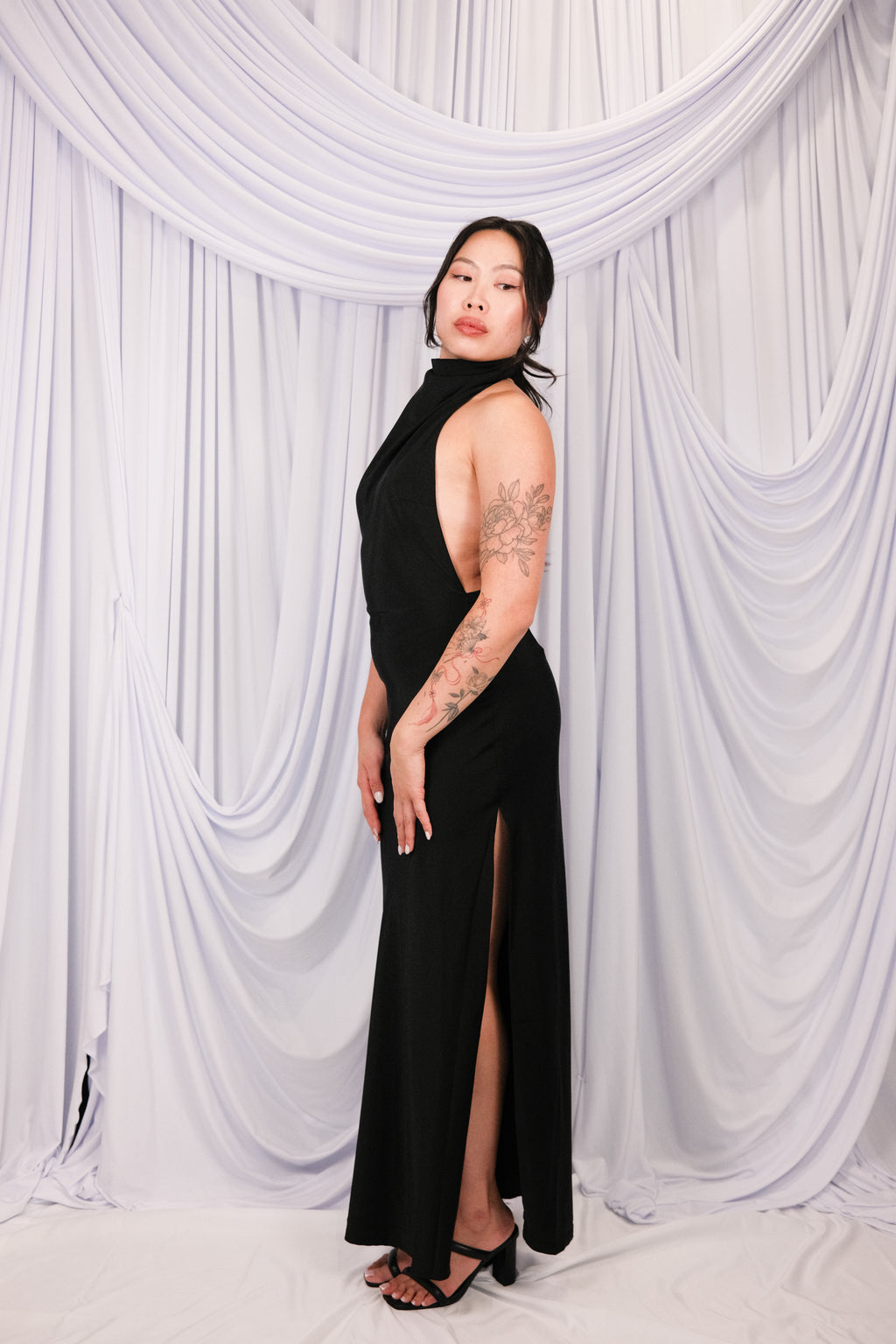 Backless High-Neck Maxi