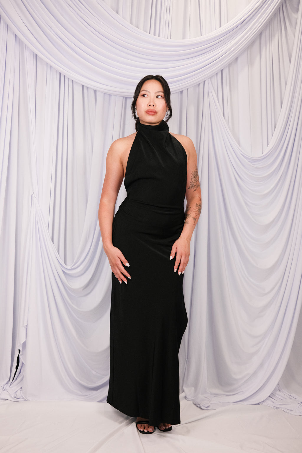 Backless High-Neck Maxi
