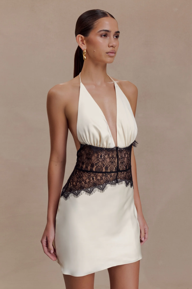 Dinah Lace and Satin Mini Dress